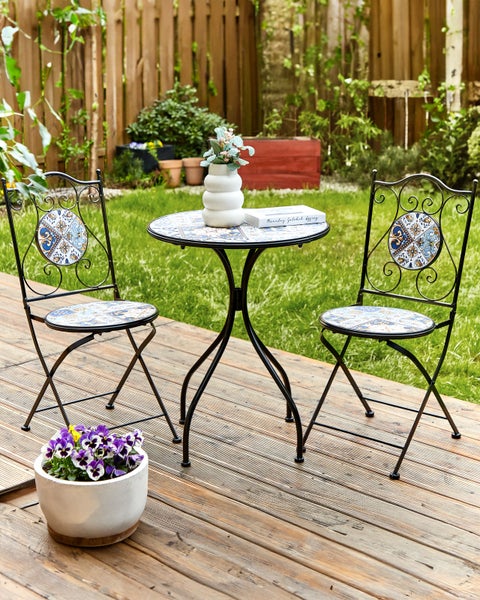 Gartenstuhl 2er Set CIVITA Metall Schwarz