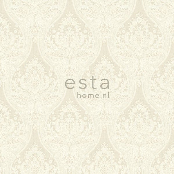 ESTAhome Tapete Barockmuster Crême-Beige - 53 cm x 10.05 m - 127605