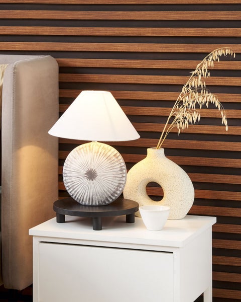 Tischlampe 2er Set YUNA Keramik Silber