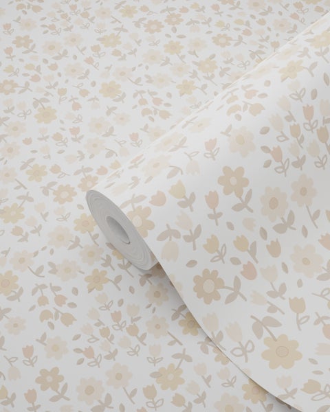 ESTAhome Tapete Blumen Beige - 53 cm x 10.05 m - 139578
