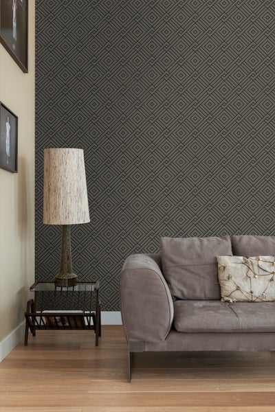 Origin Wallcoverings Tapete 3D grafisches Motiv Taupe und Schwarz - 50 x 900 cm - 347980