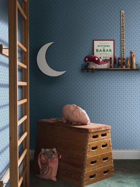 Borastapeter Tapete Vögel Graublau - 53 cm x 10.05 m - 660600