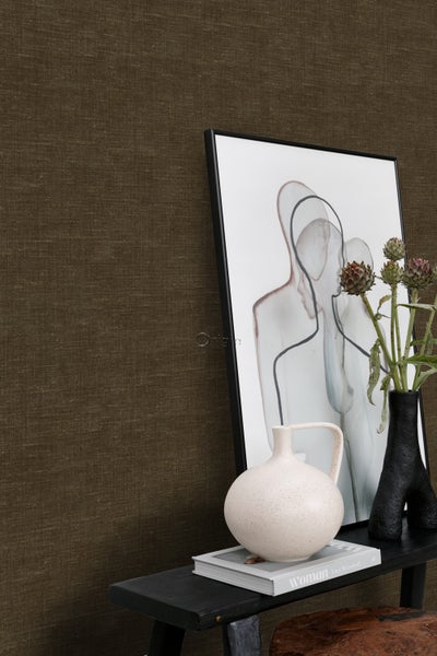Origin Wallcoverings Tapete Leinen-Optik Braun - 53 cm x 10.05 m - 347864