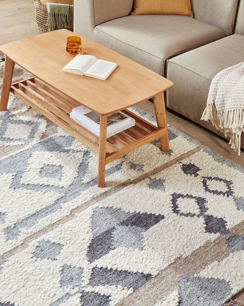 Teppich MRGAVET Beige 160 x 230 cm Wolle Kelim