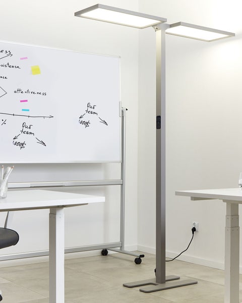 LED Stehlampe SCULPTOR mit Bewegungsmelder Metall Silber
