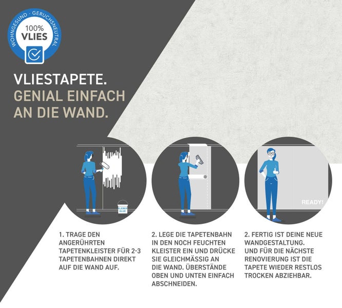 Tapete im Raumambiente mit D'eco Siegel: PVC-frei, Wasserbasierte und Lösungsmittelfreie Rezepturen, Phthalat-frei