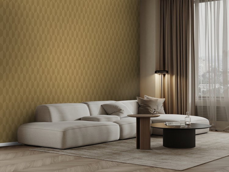 Origin Wallcoverings Tapete 3D Muster Ockergelb - 50 x 900 cm - 348038