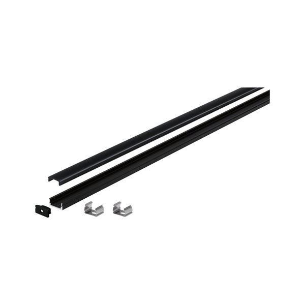 LED Strip Profil Base Schwarzer Diffusor 1m Schwarz