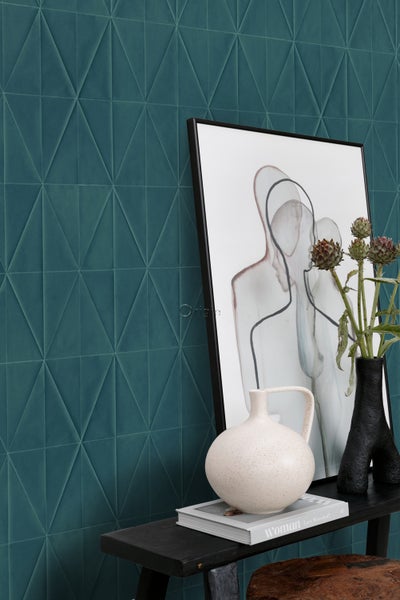 Origin Wallcoverings Tapete Origami-Muster Dunkelblau - 53 cm x 10.05 m - 347860