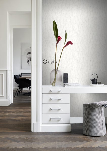 Origin Wallcoverings Tapete Stein-Optik Crême-Weiß - 53 cm x 10.05 m - 347584
