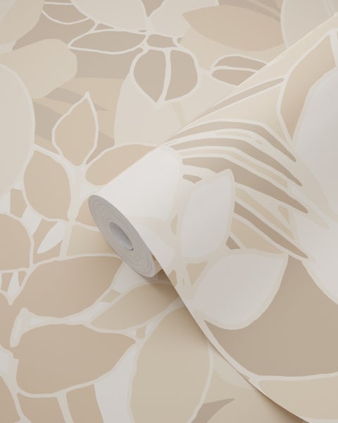 ESTAhome Tapete Blätter Beige - 50 x 900 cm - 139845