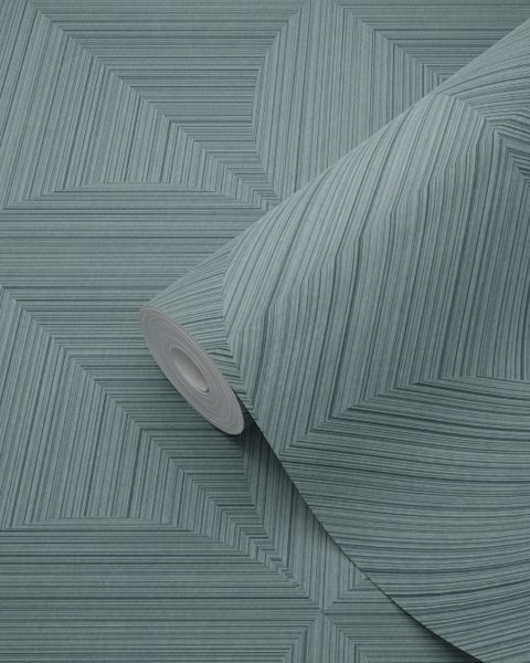 Origin Wallcoverings Tapete 3D Muster Graublau - 53 cm x 10.05 m - 347938