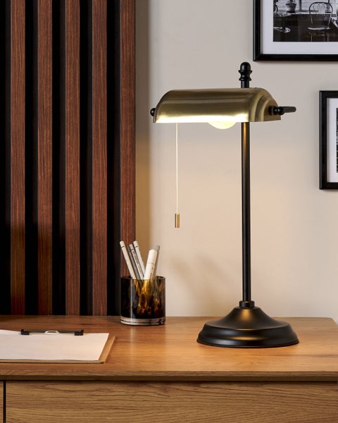 Schreibtischlampe MARAVAL Metall Schwarz / Gold