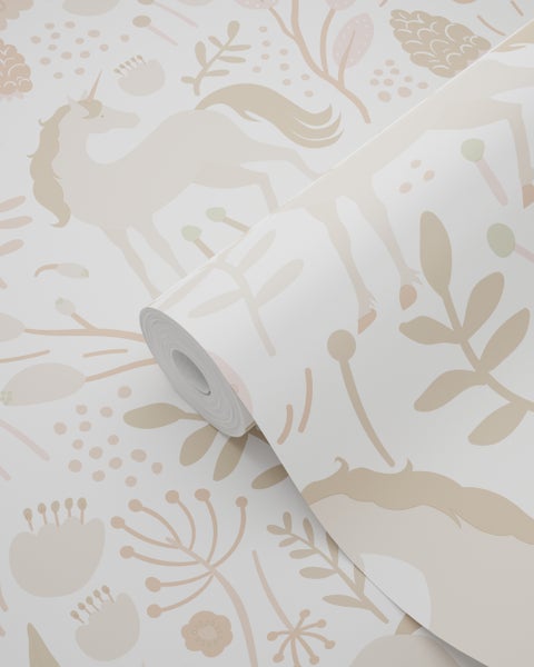ESTAhome Tapete Einhörner Beige - 53 cm x 10.05 m - 139873