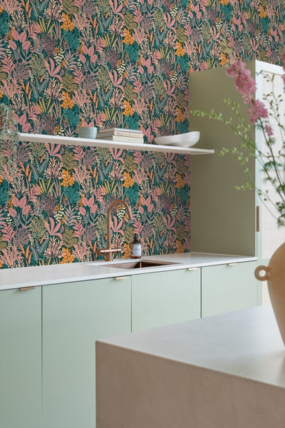 Rolle florale Tapete mit Blättern und Pflanzenmuster