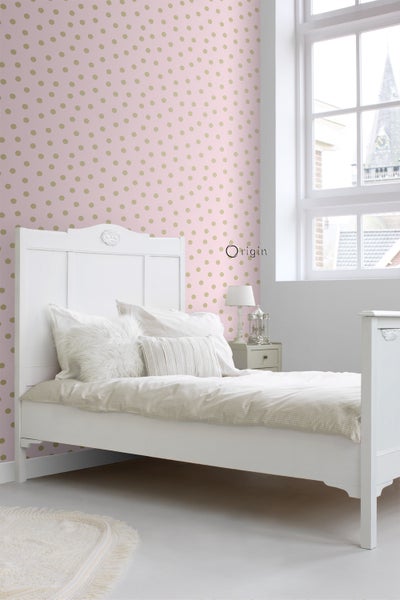 Origin Wallcoverings Tapete Punkte Rosa und Gold - 0,53 x 10,05 m - 347677