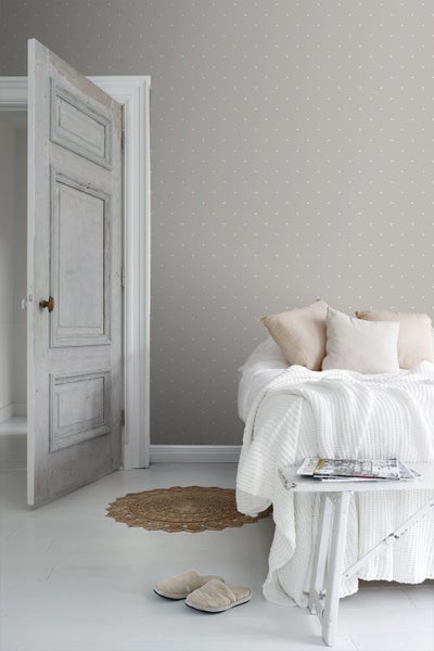 Sanders und Sanders Tapete Blumen Taupe und Weiß - 53 cm x 10 m - 640413