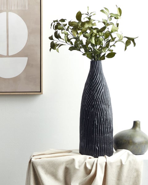Dekovase FLORENTIA Keramik 50 cm Schwarz