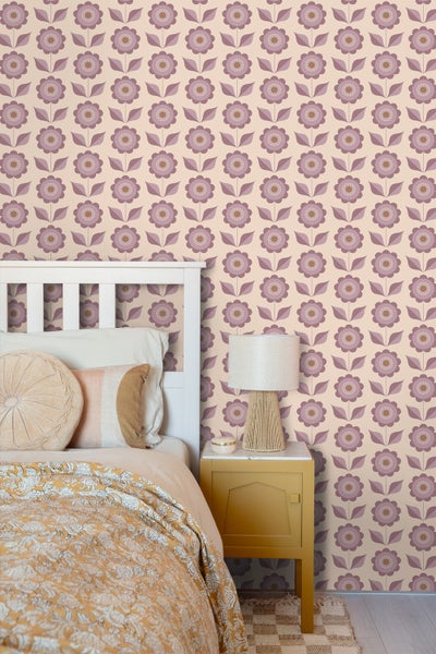 ESTAhome Tapete Blumen Lila - 50 x 900 cm - 130980