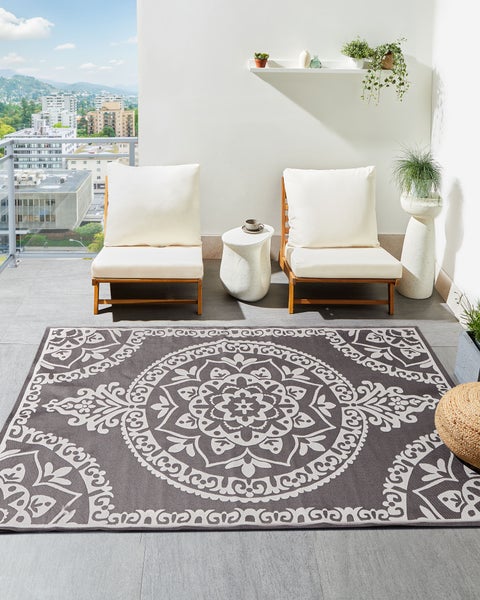 Outdoorteppich KOHIMA Grau 160 x 230 cm