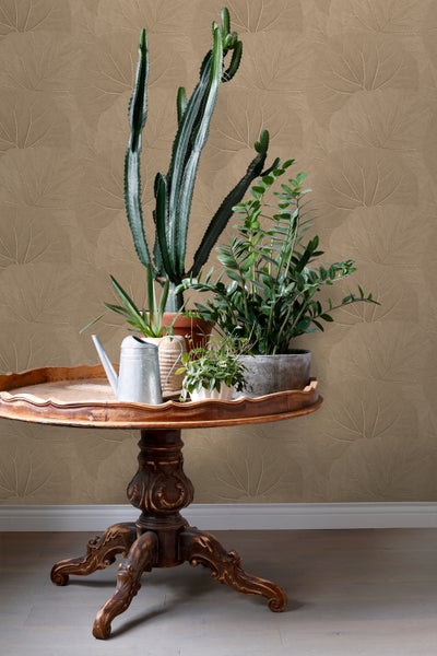 ESTAhome Tapete Blätter Sandbeige - 53 cm x 10.05 m - 139917