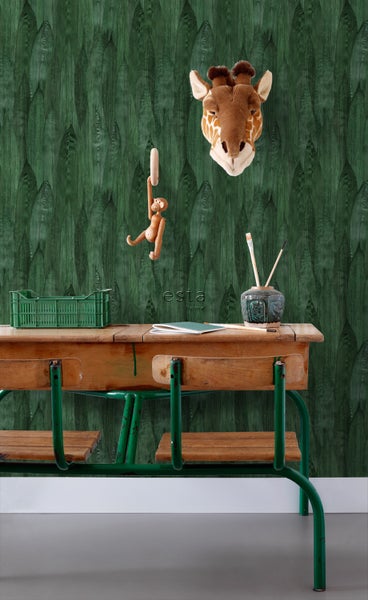ESTAhome Tapete Blätter Emeraldgrün - 53 cm x 10.05 m - 138988