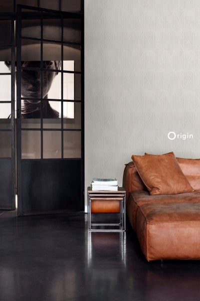Origin Wallcoverings Tapete grafische Form Hellsilbergrau - 53 cm x 10.05 m - 347232