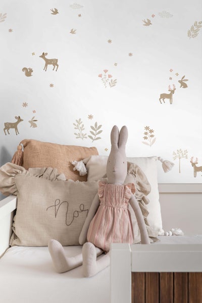 ESTAhome Wandtattoo Hirsche Beige und Rosa - 33 x 47.5 cm - 156122