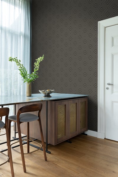 Origin Wallcoverings Tapete 3D grafisches Motiv Taupe und Schwarz - 50 x 900 cm - 347980