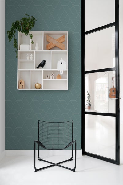 ESTAhome Tapete grafische Linien Graublau - 50 x 900 cm - 139949