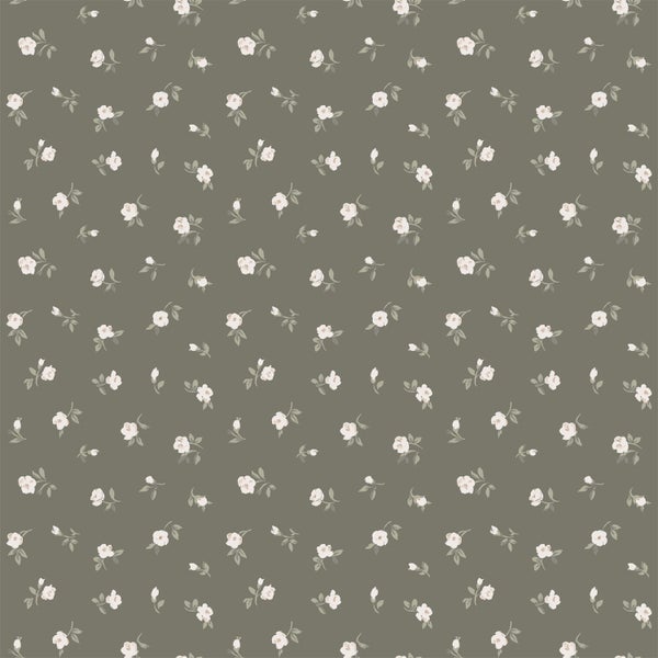 ESTAhome Tapete Blumen Braun und Hellrosa - 53 cm x 10.05 m - 139238