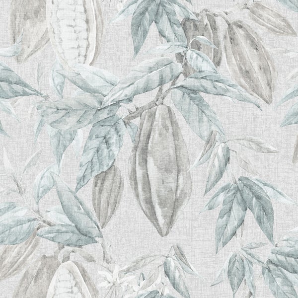 Sanders und Sanders Tapete Blätter Graublau - 53 cm x 10 m - 640218