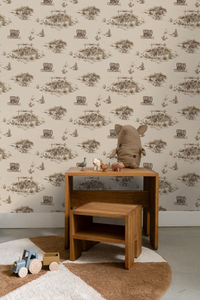 ESTAhome Tapete Cowboys Beigebraun - 50 x 900 cm - 131410
