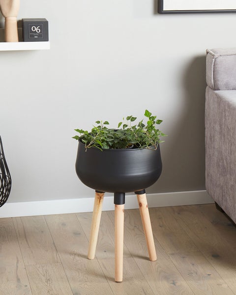 Blumentopf mit Beinen AGROS Metall 30 cm Schwarz