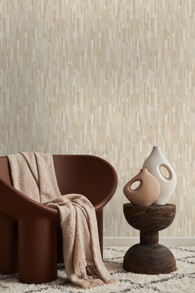 Origin Wallcoverings Tapete 3D Holzoptik Sandbeige - 50 x 900 cm - 347865