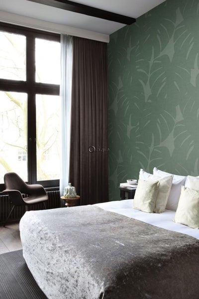 Origin Wallcoverings Fototapete Blätter in Leinen-Optik Grün - 200 x 300 cm - 357228