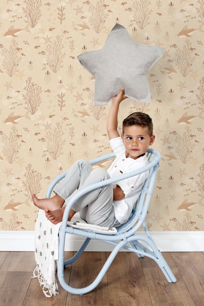 ESTAhome Tapete Unterwasserwelt Beige - 50 x 900 cm - 130930