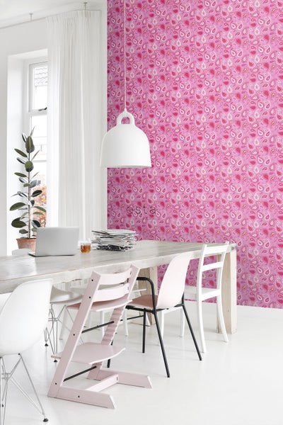 ESTAhome Tapete Paisley-Muster Bonbonrosa - 53 cm x 10.05 m - 115737