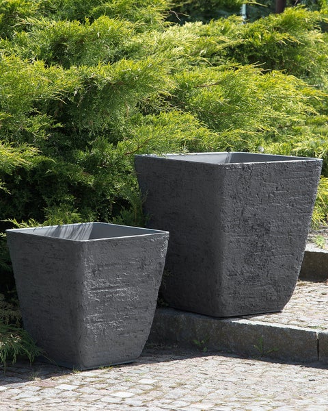 Blumenkübel DELOS Stein 39 cm Grau