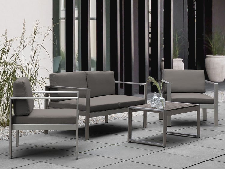 Outdoor Couchtisch SALERNO Metall Dunkelgrau