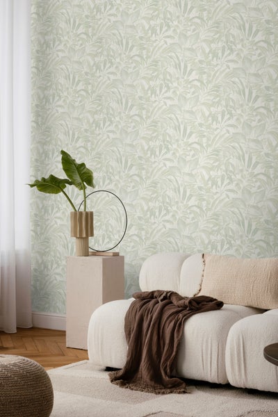 Sanders und Sanders Tapete Blätter Graugrün - 53 cm x 10 m - 640231