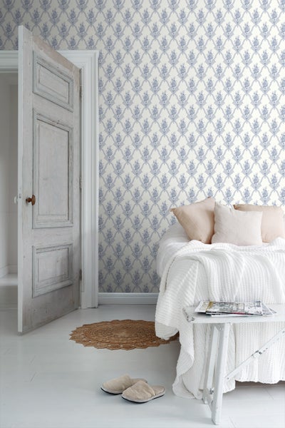 Duro Tapete Blumen Graublau - 53 cm x 10.05 m - 661188