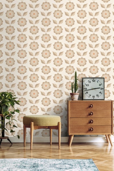 ESTAhome Tapete Blumen Beige - 50 x 900 cm - 130976