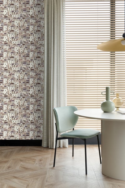 ESTAhome Tapete Mediterrane Häuser Beige und Grau - 50 x 900 cm - 139622