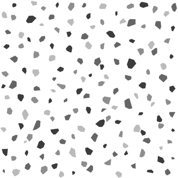 ESTAhome Tapete Terrazzo-Motiv Schwarz, Weiß und Grau - 53 cm x 10.05 m - 139034