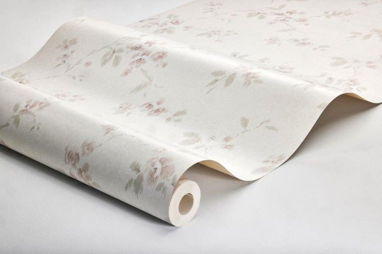 Borastapeter Tapete Blumen Weiß und Rosa - 53 cm x 10.05 m - 660264