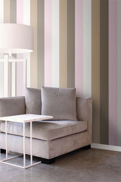 Origin Wallcoverings Tapete Streifen Rosa und Braun - 53 cm x 10.05 m - 346516