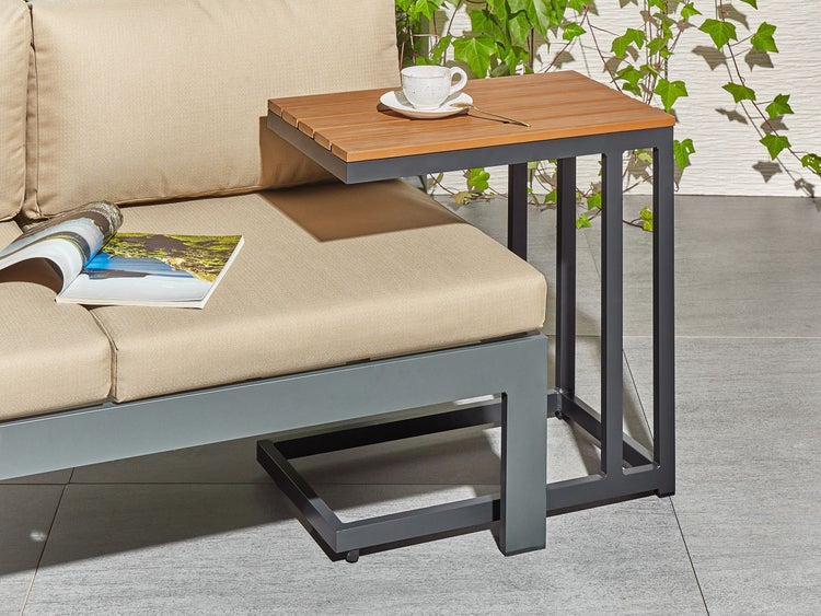 Outdoor Beistelltisch MESSINA 60 cm 35 cm Schwarz
