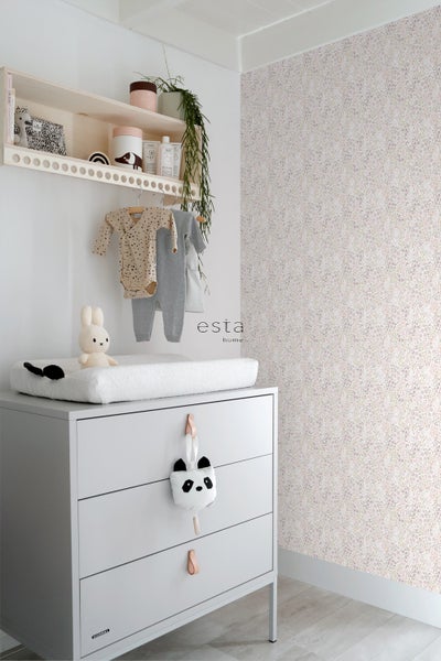 ESTAhome Tapete Blumen Violettrosa - 53 cm x 10.05 m - 139531
