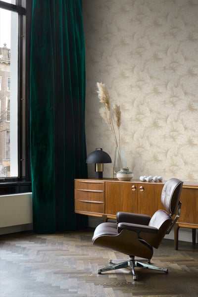Origin Wallcoverings Tapete 3D Muster Blätter Beige - 0.53 x 10.05 m - 348006
